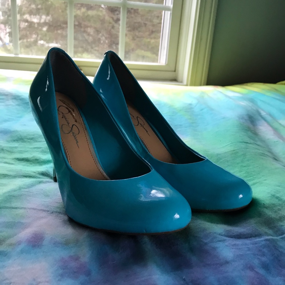 Jessica Simpson electric blue heels